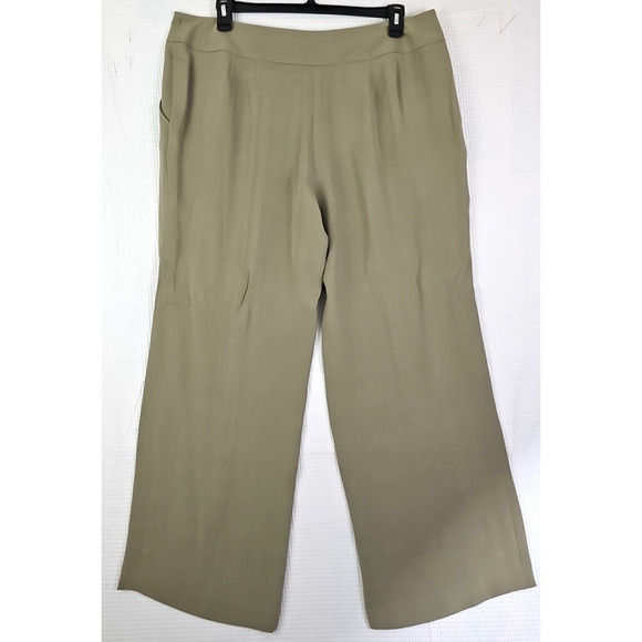 Alfani ~Woman Plus Size 18W~ Cement 100% Pure Silk Wide-Leg Pants NWT $89.00 - Picture 10 of 12